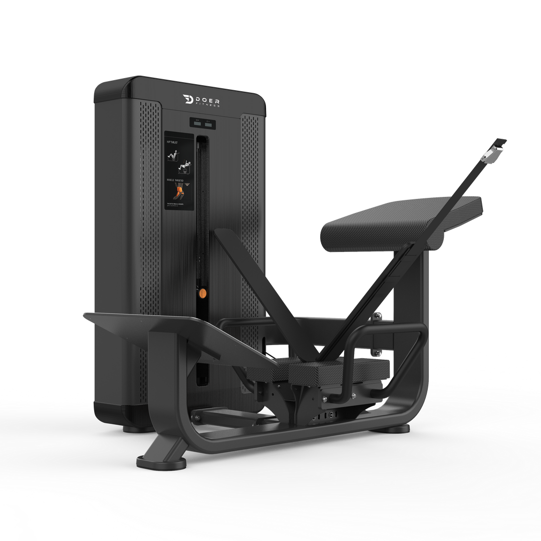 Hip Thrust - Glute-focused drive bench with band and plate support.