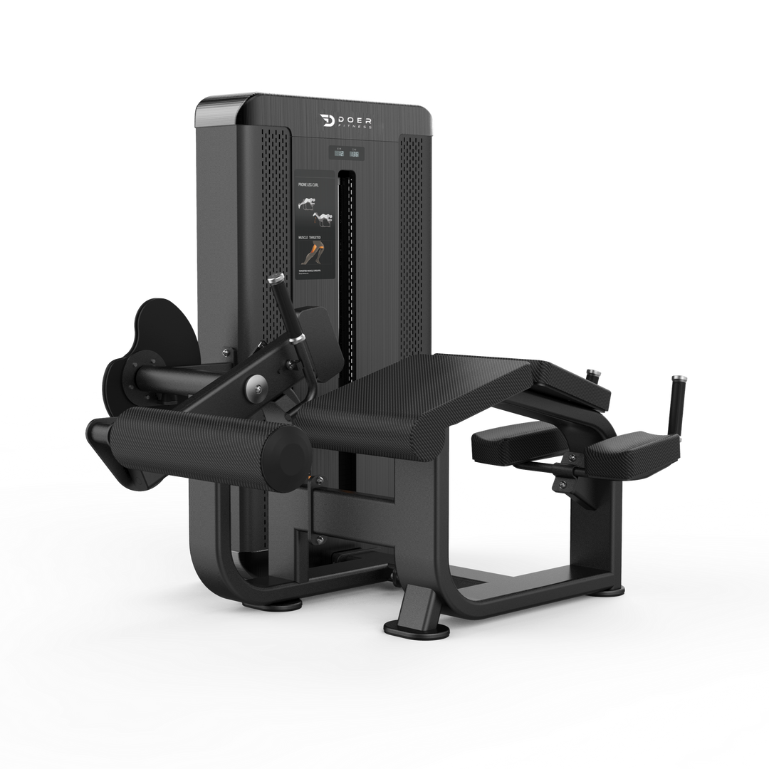 Prone Leg Curl - Hamstring-targeting machine with ergonomic support.