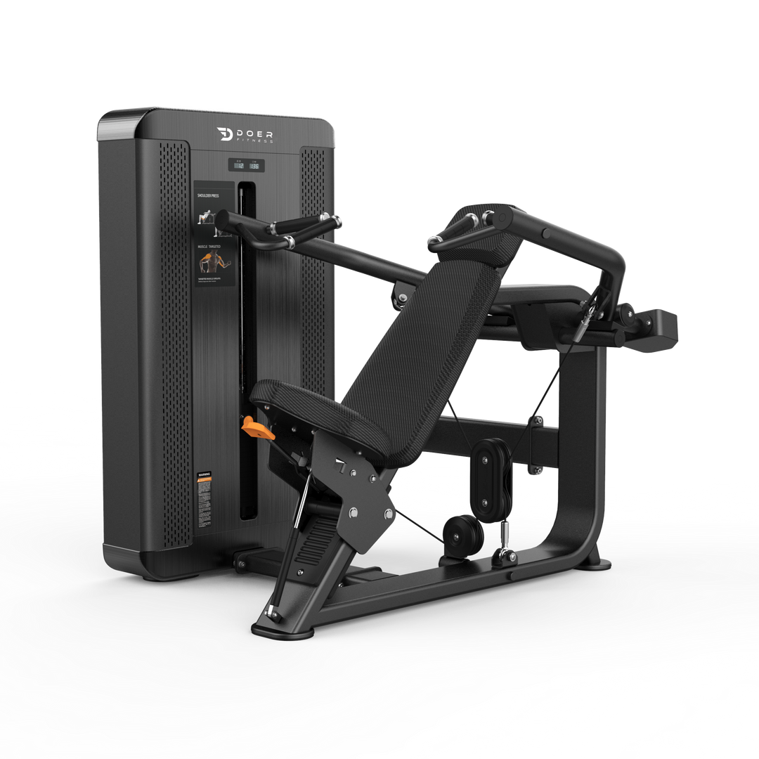 Shoulder Press - Upright machine for overhead strength training.