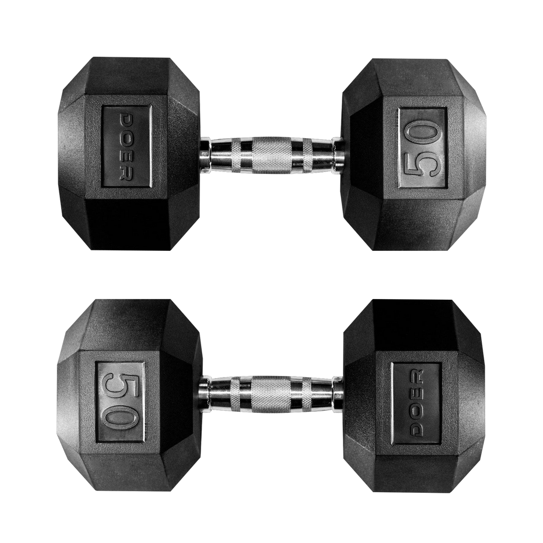 Hex Dumbbells pair 50 lb - Doer Fitness