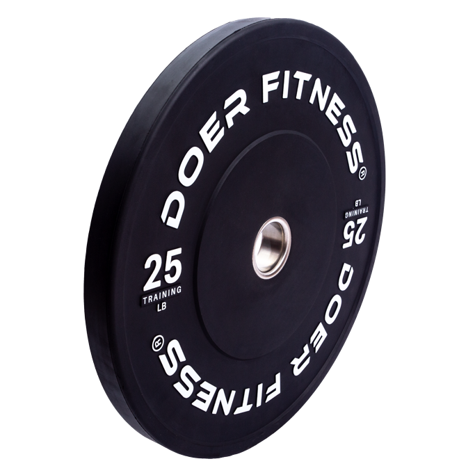 Black Bumper Plates 25 lb (Pair)  Plates - Doer Fitness