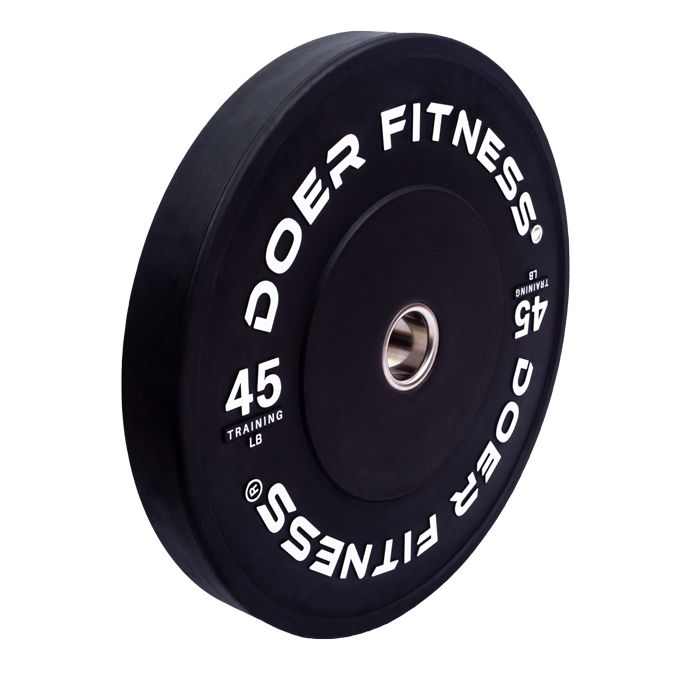 Black Bumper Plates 45 lb (Pair)  Plates - Doer Fitness
