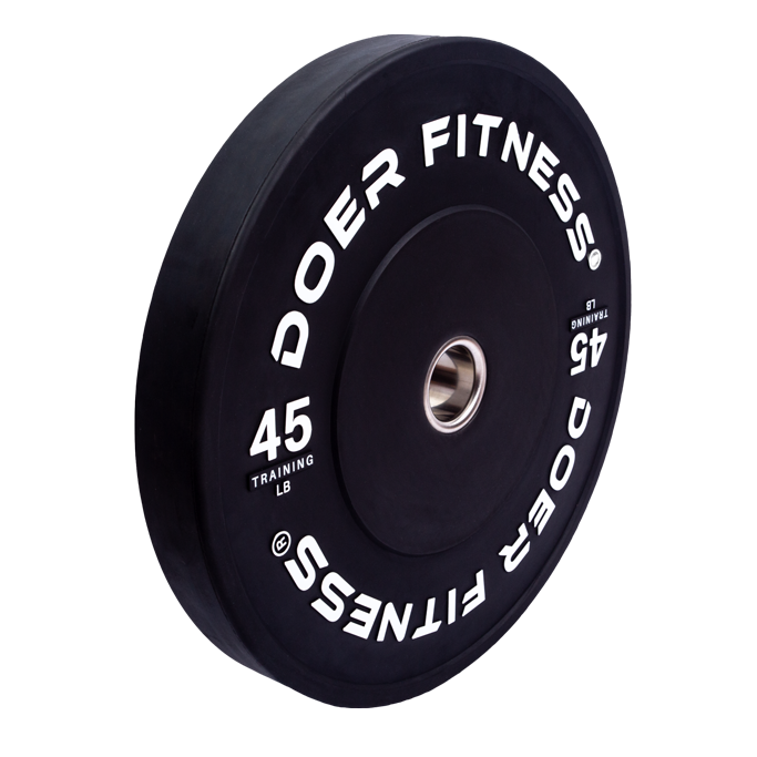 Black Bumper Plates 45 lb (Pair) Plates - Doer Fitness