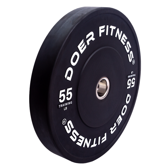 Black Bumper Plates 55 lb (Pair) Plates - Doer Fitness