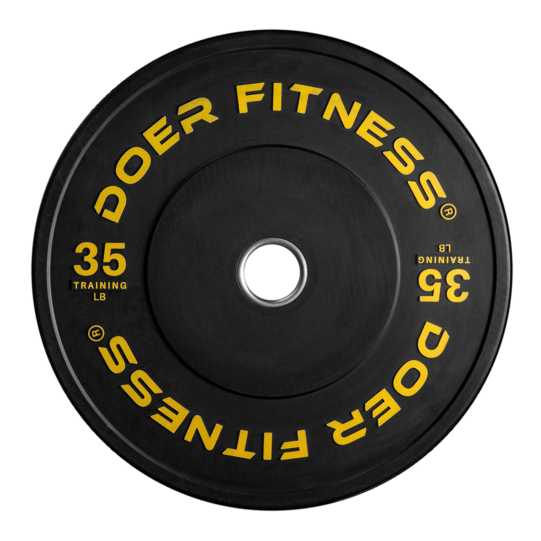Color-Coded Black Bumper Plates 35 lb (Pair) Plates - Doer Fitness