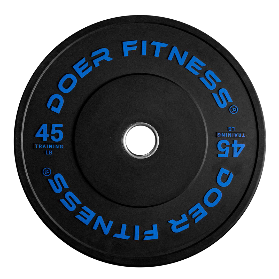 Color-Coded Black Bumper Plates 45 lb (Pair) Plates - Doer Fitness