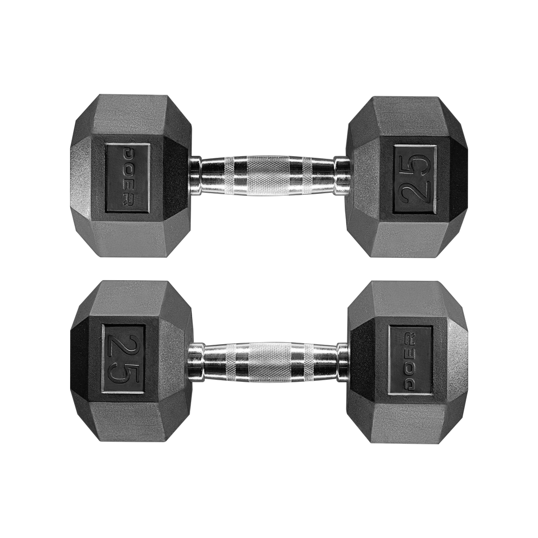 Hex Dumbbells pair 25 lb  Weights - Doer Fitness