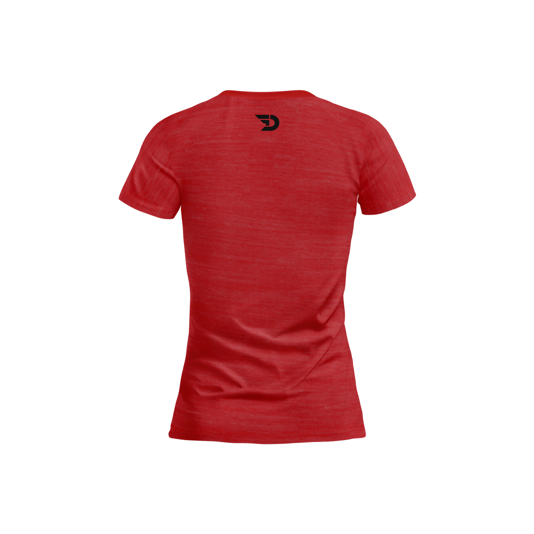 Doer Fitness - T-shirt Woman Red-Black