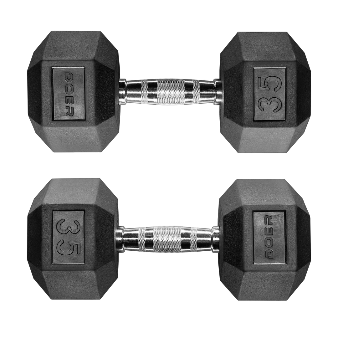 Hex Dumbbells pair 35 lb  Weights - Doer Fitness