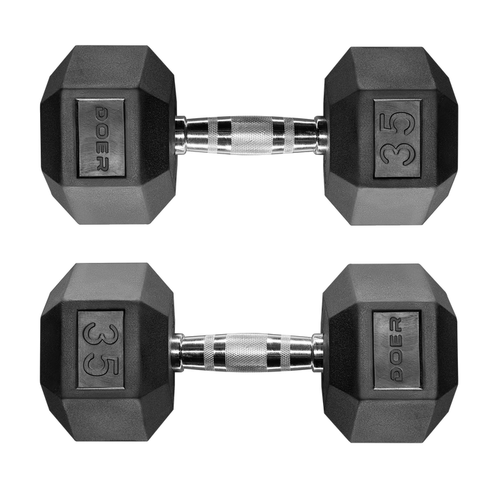 Hex Dumbbells pair 35 lb  Weights - Doer Fitness
