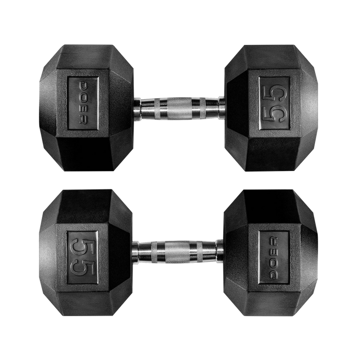 Hex Dumbbells pair 55 lb - Doer Fitness