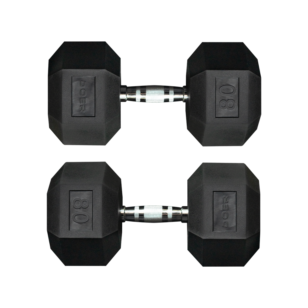 Hex Dumbbells pair 80 lb Weights - Doer Fitness