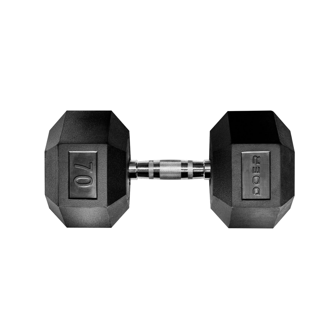 Hex Dumbbells pair 70 lb Weights - Doer Fitness