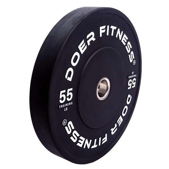 Black Bumper Plates 55 lb  (Pair)  Plates - Doer Fitness