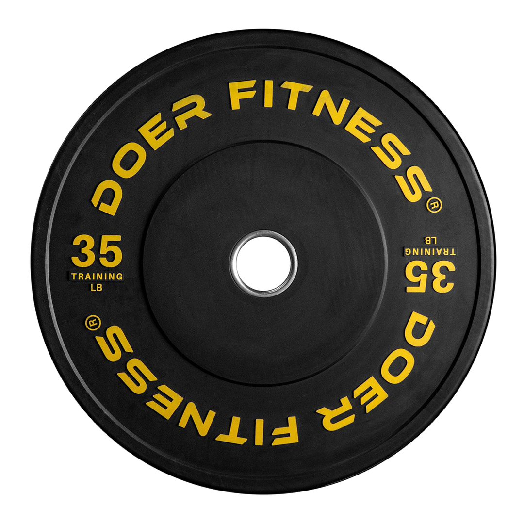 Color-Coded Black Bumper Plates 35 lb (Pair)  Plates - Doer Fitness