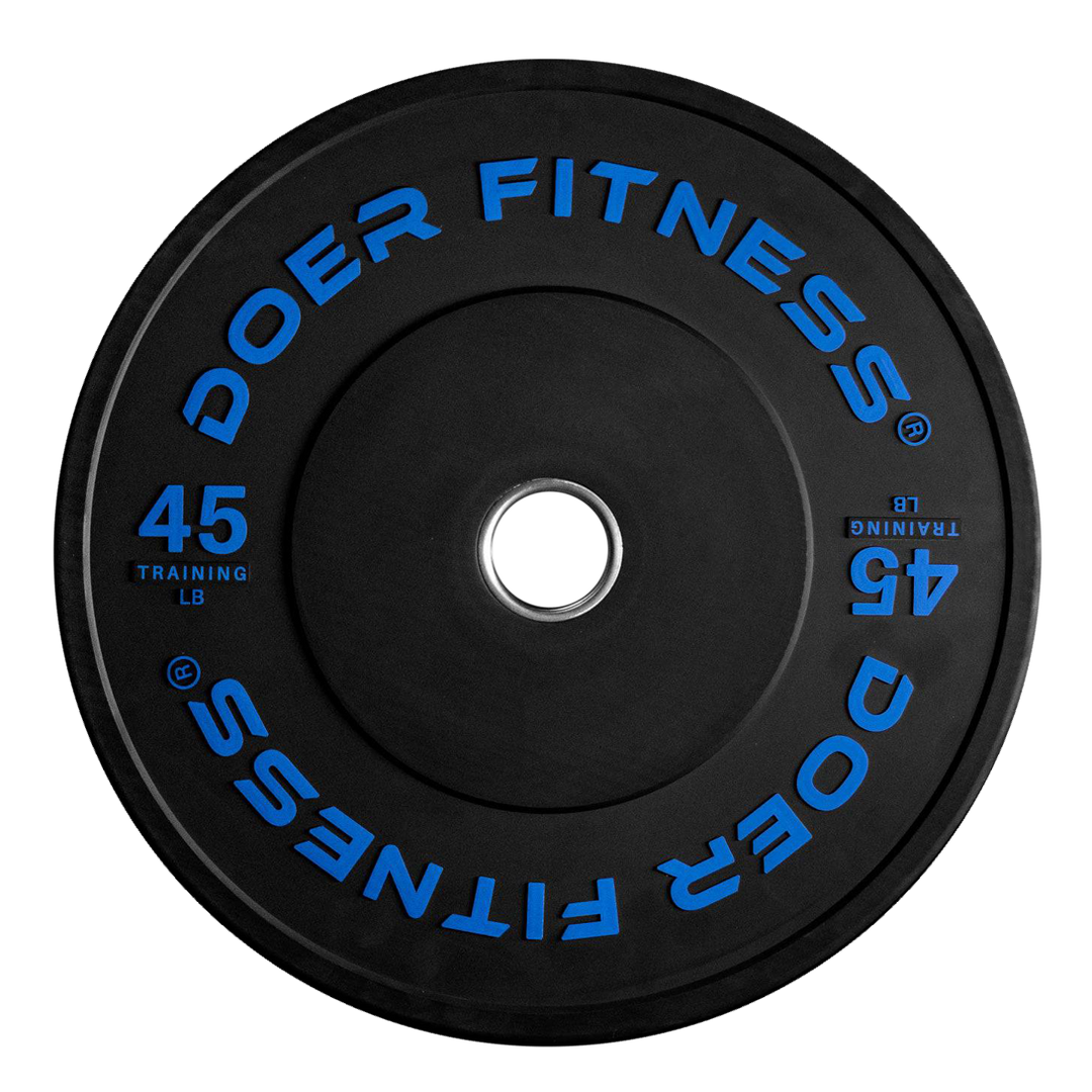 Color-Coded Black Bumper Plates 45 lb (Pair)  Plates - Doer Fitness