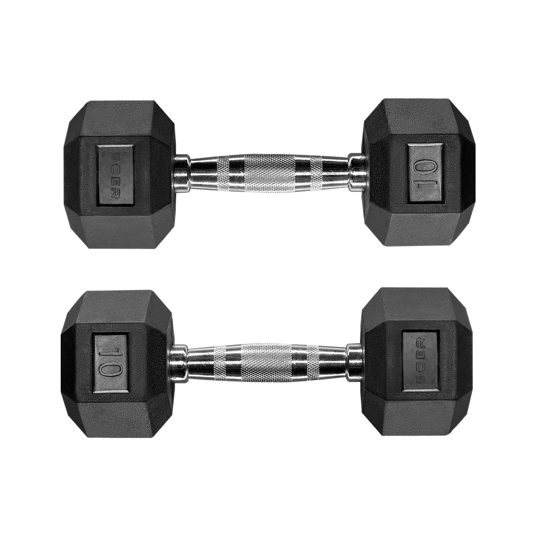 Hex Dumbbells pair 10 lb  Weights - Doer Fitness