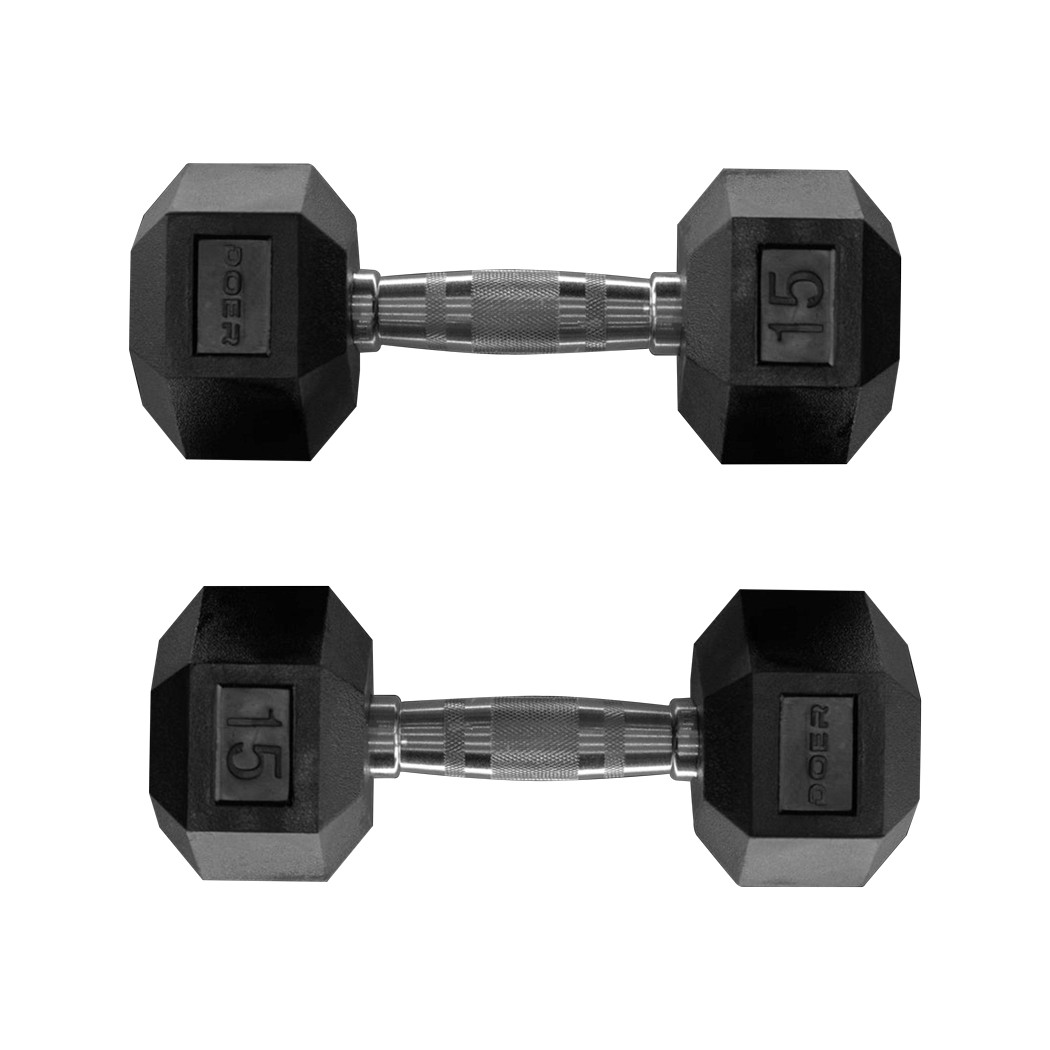 Hex Dumbbells pair 15 lb  Weights - Doer Fitness
