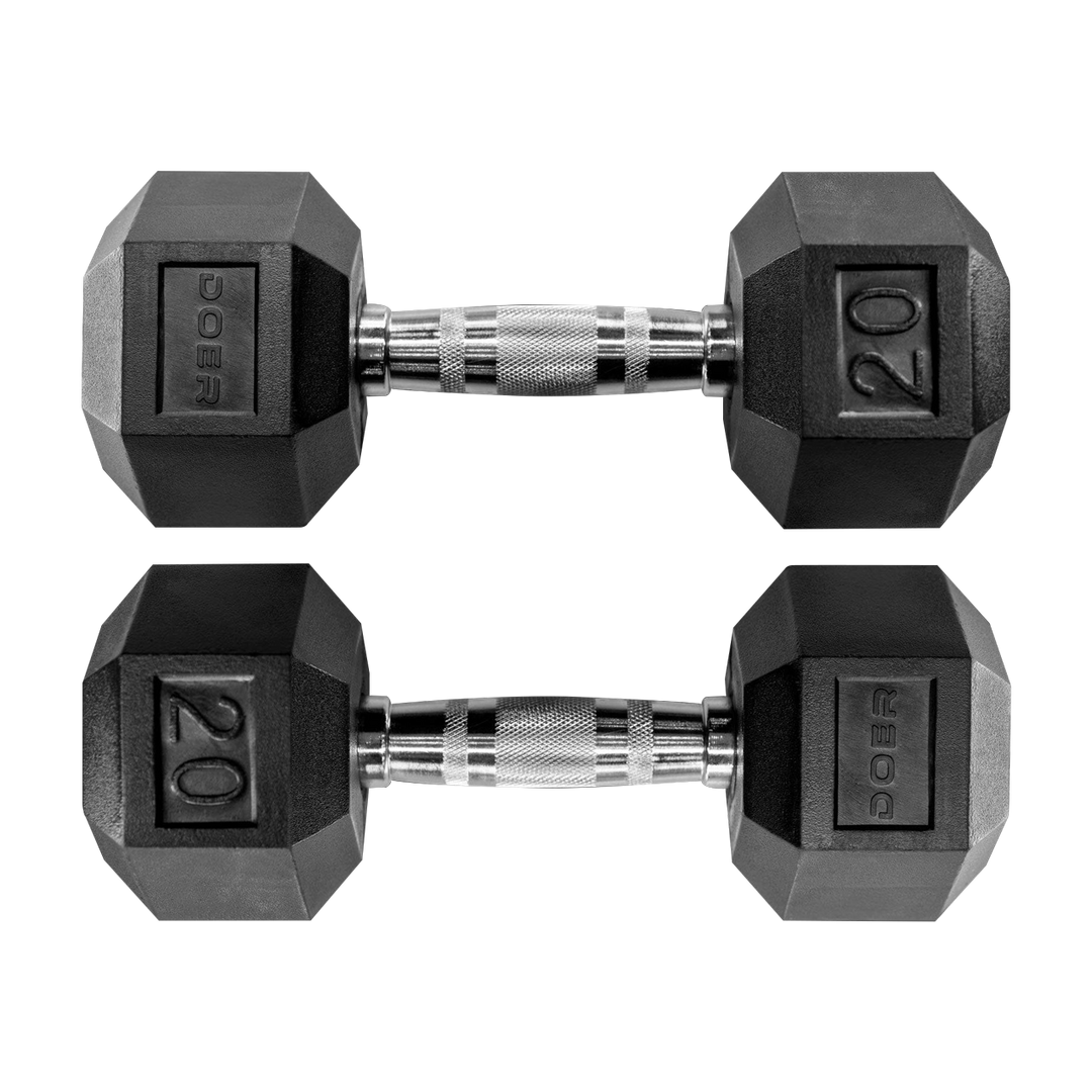 Hex Dumbbells pair 20 lb  Weights - Doer Fitness