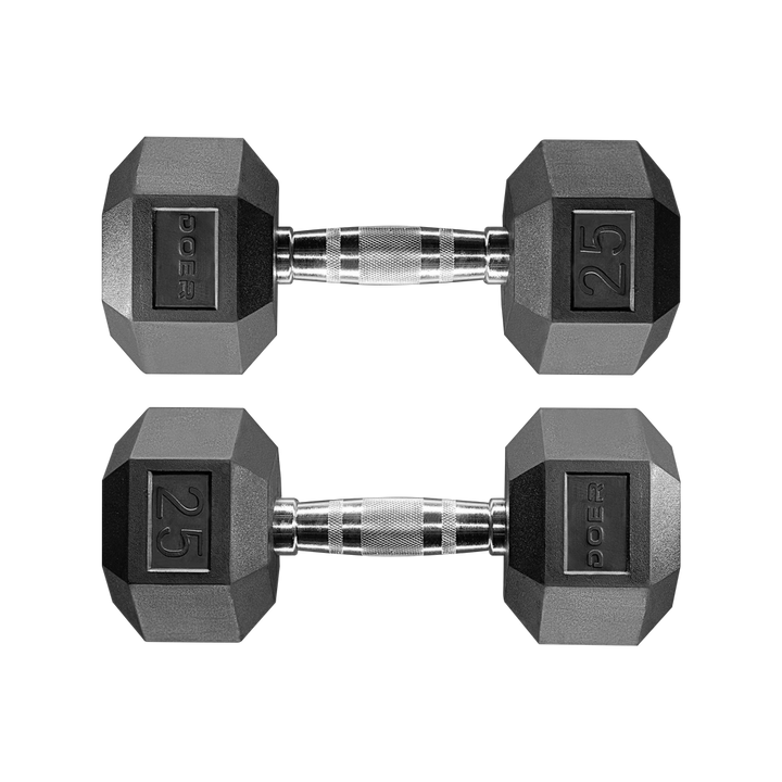 Hex Dumbbells pair 25 lb  Weights - Doer Fitness